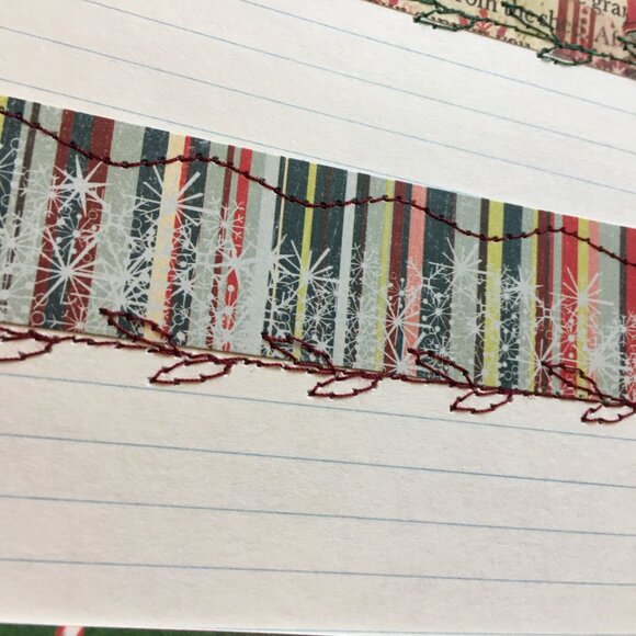 Lot 10 Christmas Junk Journal Note Cards Handmade Sewn Ephemera u Craft Scrapboo - Picture 5 of 6